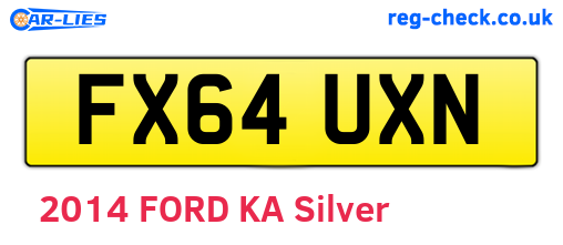 FX64UXN are the vehicle registration plates.