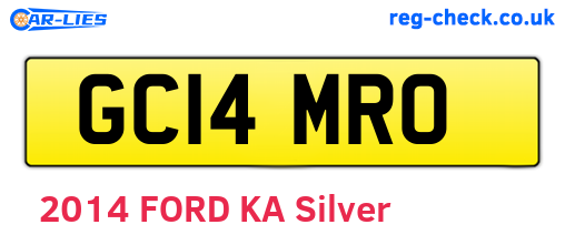 GC14MRO are the vehicle registration plates.