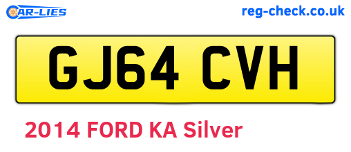 GJ64CVH are the vehicle registration plates.