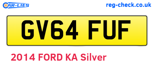 GV64FUF are the vehicle registration plates.