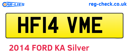 HF14VME are the vehicle registration plates.