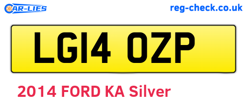 LG14OZP are the vehicle registration plates.