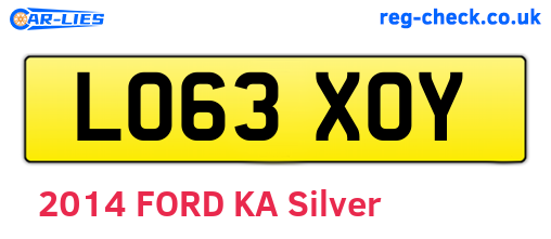 LO63XOY are the vehicle registration plates.