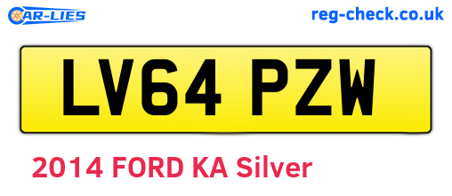 LV64PZW are the vehicle registration plates.