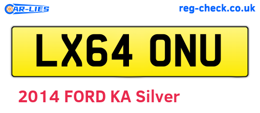 LX64ONU are the vehicle registration plates.