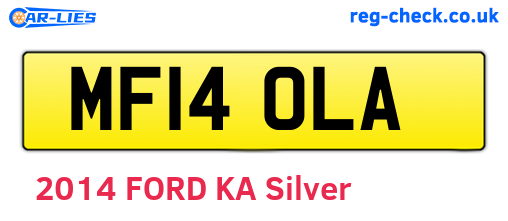 MF14OLA are the vehicle registration plates.