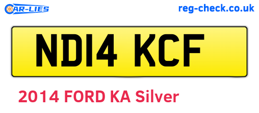 ND14KCF are the vehicle registration plates.