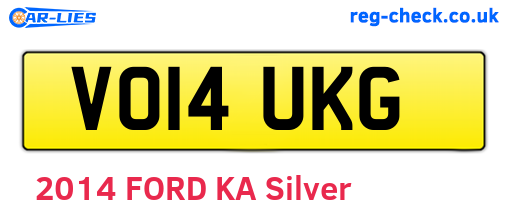 VO14UKG are the vehicle registration plates.