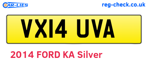 VX14UVA are the vehicle registration plates.