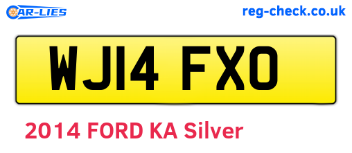 WJ14FXO are the vehicle registration plates.