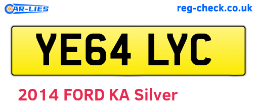 YE64LYC are the vehicle registration plates.
