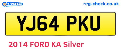 YJ64PKU are the vehicle registration plates.