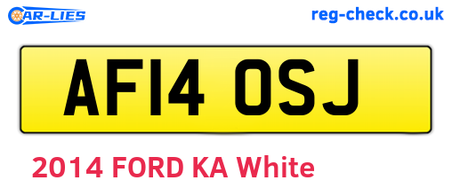 AF14OSJ are the vehicle registration plates.