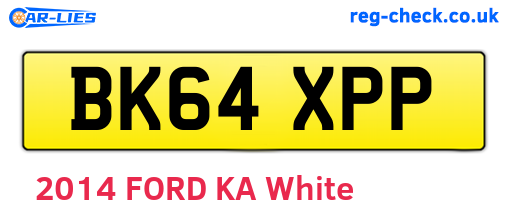 BK64XPP are the vehicle registration plates.