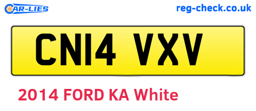 CN14VXV are the vehicle registration plates.