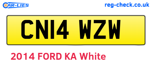 CN14WZW are the vehicle registration plates.