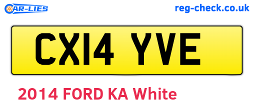 CX14YVE are the vehicle registration plates.