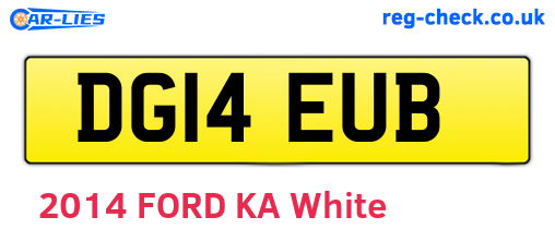 DG14EUB are the vehicle registration plates.