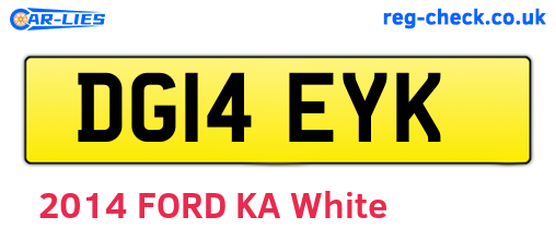 DG14EYK are the vehicle registration plates.