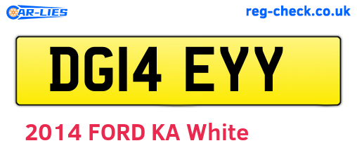 DG14EYY are the vehicle registration plates.