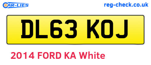 DL63KOJ are the vehicle registration plates.