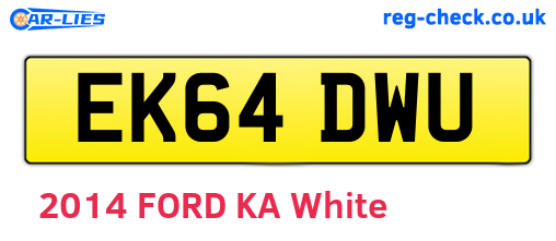 EK64DWU are the vehicle registration plates.