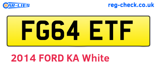 FG64ETF are the vehicle registration plates.