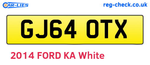 GJ64OTX are the vehicle registration plates.