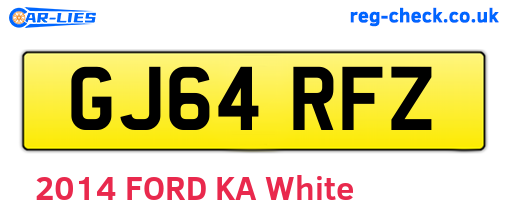 GJ64RFZ are the vehicle registration plates.