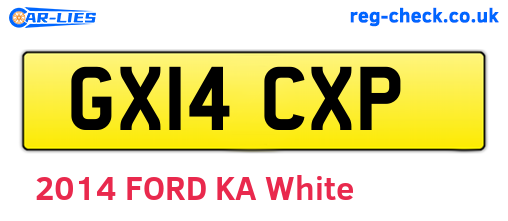 GX14CXP are the vehicle registration plates.