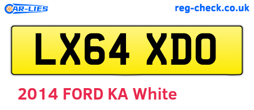LX64XDO are the vehicle registration plates.