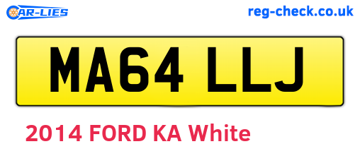 MA64LLJ are the vehicle registration plates.