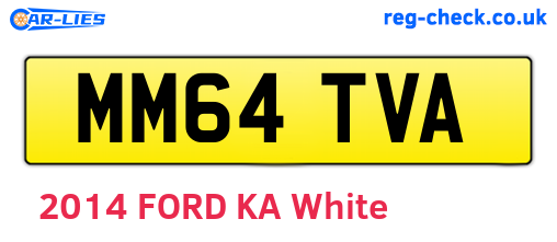 MM64TVA are the vehicle registration plates.