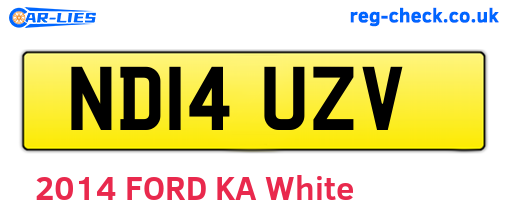 ND14UZV are the vehicle registration plates.