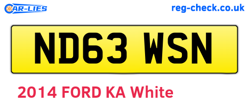 ND63WSN are the vehicle registration plates.