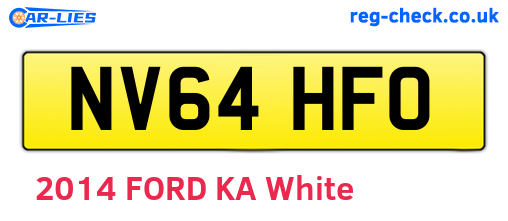 NV64HFO are the vehicle registration plates.