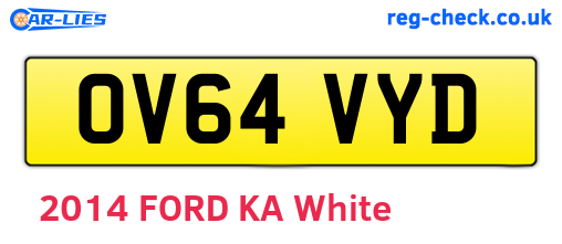 OV64VYD are the vehicle registration plates.