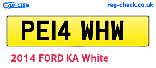 PE14WHW are the vehicle registration plates.