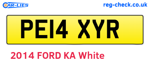 PE14XYR are the vehicle registration plates.