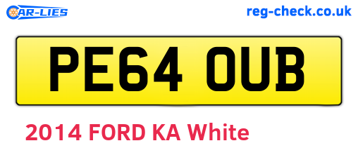 PE64OUB are the vehicle registration plates.