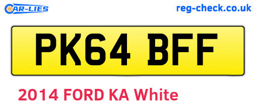 PK64BFF are the vehicle registration plates.