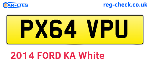 PX64VPU are the vehicle registration plates.