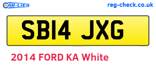 SB14JXG are the vehicle registration plates.