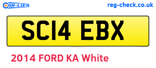 SC14EBX are the vehicle registration plates.