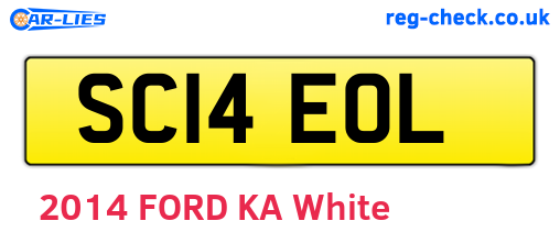 SC14EOL are the vehicle registration plates.
