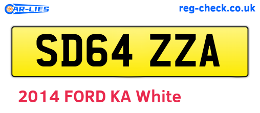 SD64ZZA are the vehicle registration plates.