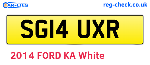 SG14UXR are the vehicle registration plates.