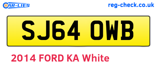 SJ64OWB are the vehicle registration plates.