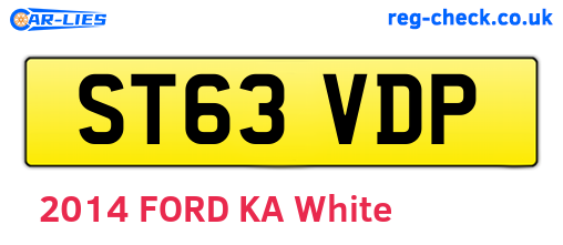 ST63VDP are the vehicle registration plates.