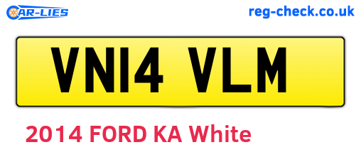 VN14VLM are the vehicle registration plates.